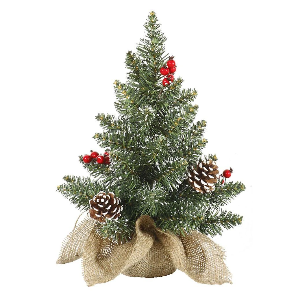 Vickerman Unlit Artificial Christmas Tree With White Tip Cones And Shiny Red Berries (27725) 3 Vickerman Unlit Artificial Christmas Tree With White Tip Cones And Shiny Red Berries (27725)