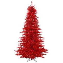 Vickerman Pre-Lit Christmas Tree (Includes On/Off Foot Switch) (28336) -Xmas Trees Store Tinsel20Red20Firmd